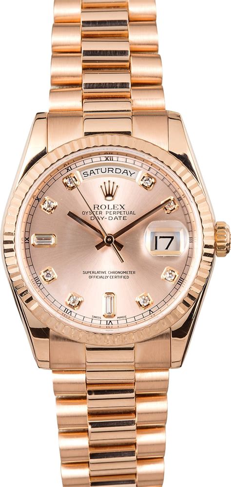 rolex day date rose gold price|rolex day date 36 18 ct.